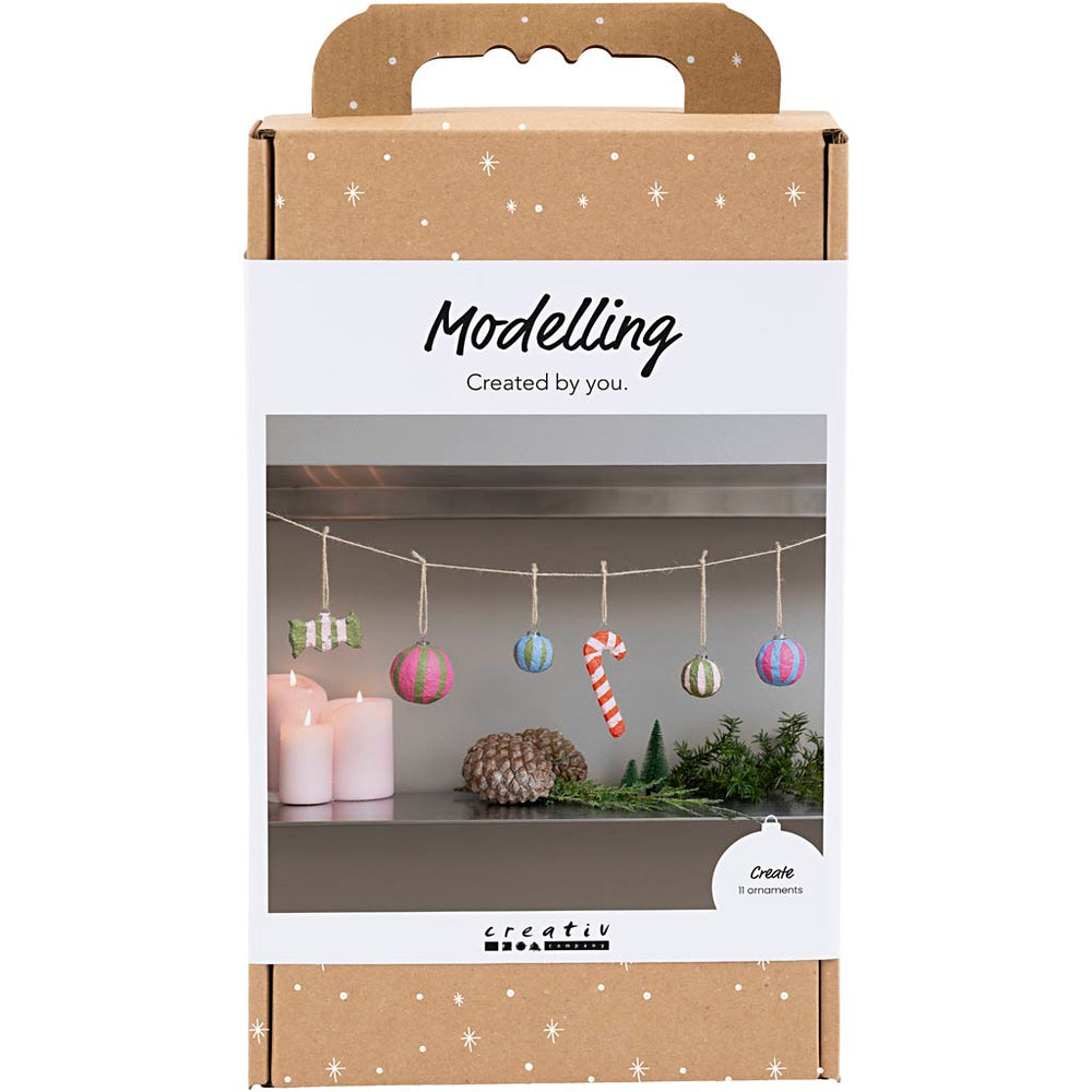 DIY Kit Modellering, Julefigurer af pulp, ass. farver, 1 pk.