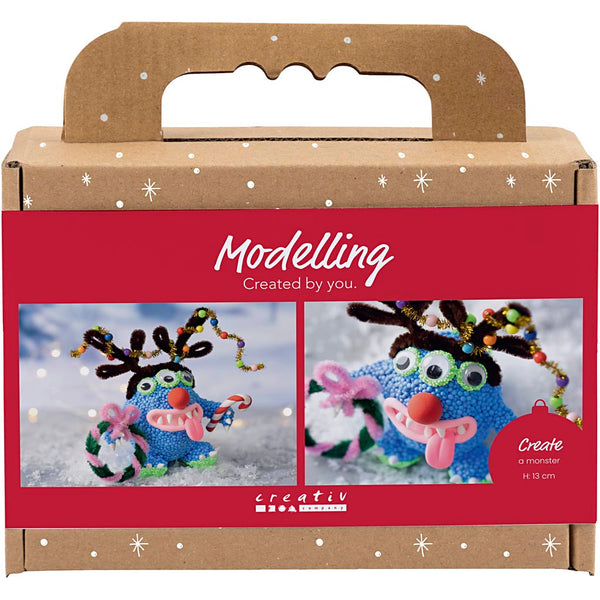 Mini DIY Kit Modellering, Rensdyrmonster, ass. farver, 1 pk.