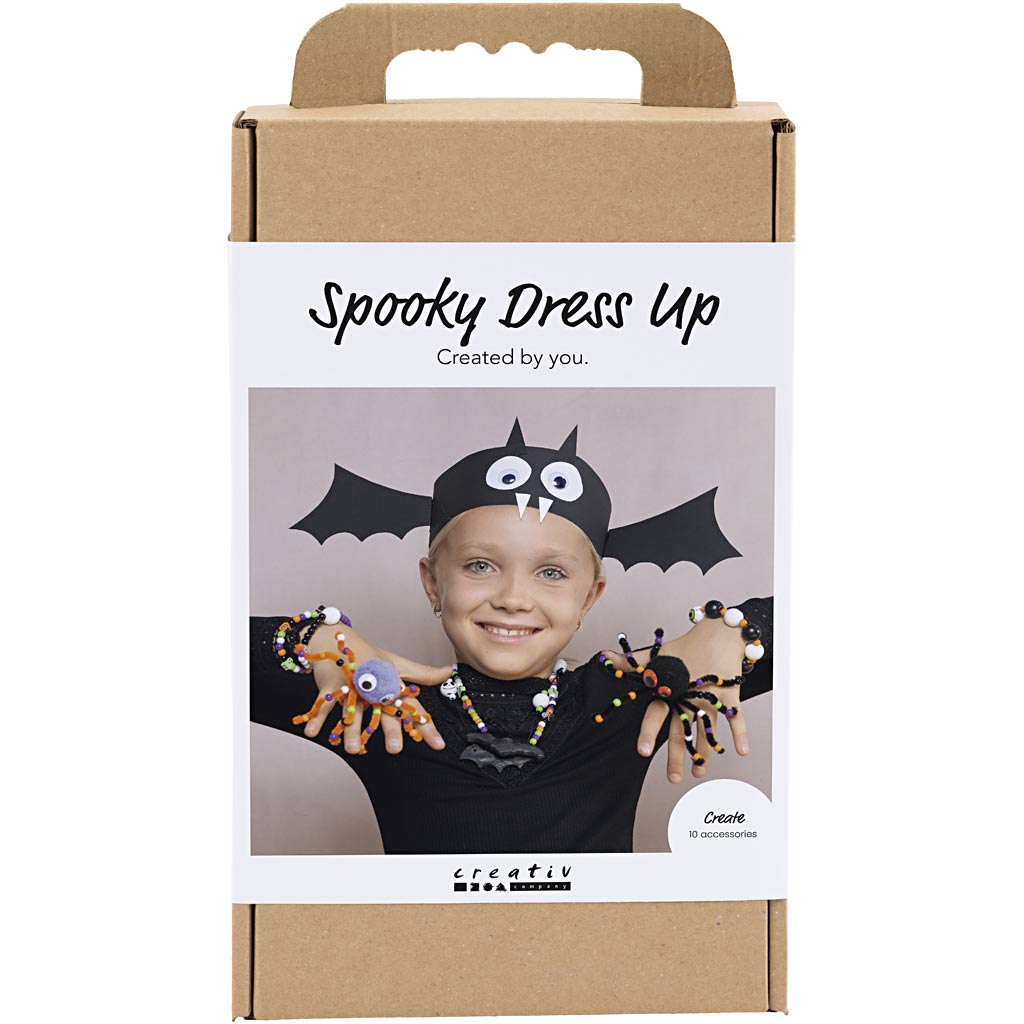 DIY Kit Spooky Accessories, Udklædning og smykker, halloweenfarver, 1 pk.