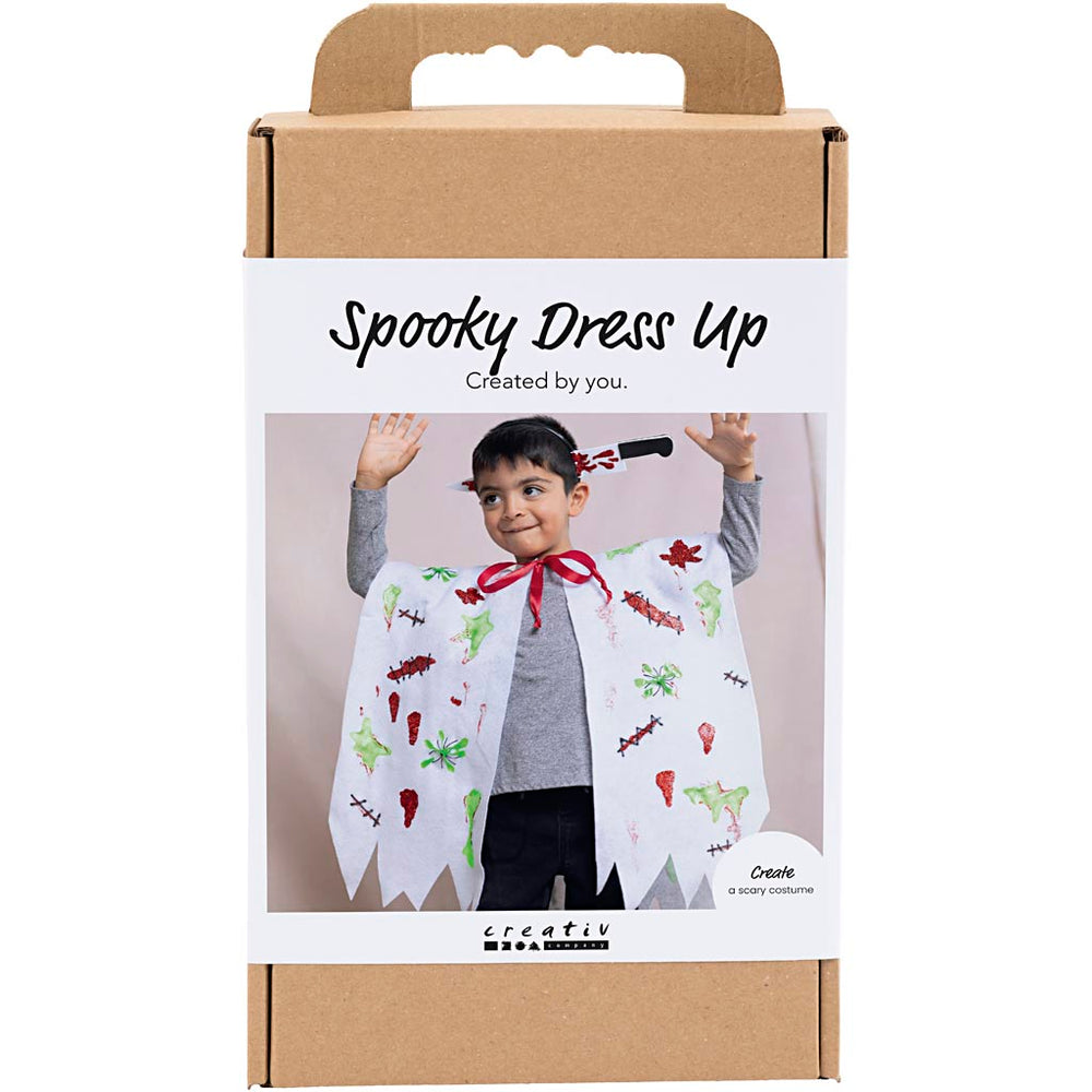 DIY Kit Spooky Udklædning, Kappe og hårbøjle, ass. farver, 1 pk.