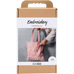 DIY Kit Broderi, Mulepose, soft rosa, 1 pk.