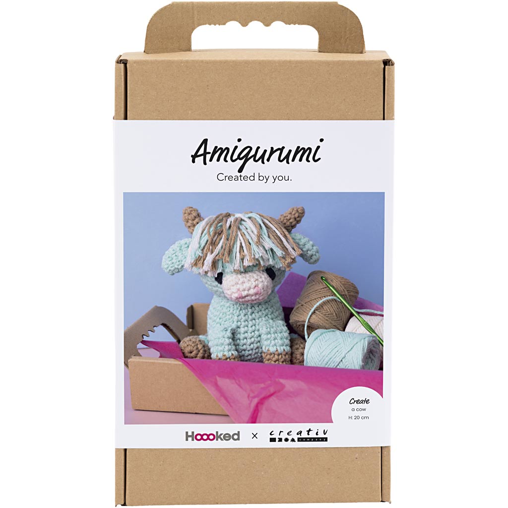DIY Kit Amigurumi, Ko, beige, mint, 1 pk.