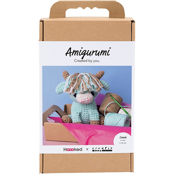 DIY Kit Amigurumi, Ko, beige, mint, 1 pk.