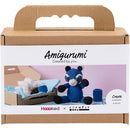DIY Kit Amigurumi, Vaskebjørn, sort, blå, 1 pk.