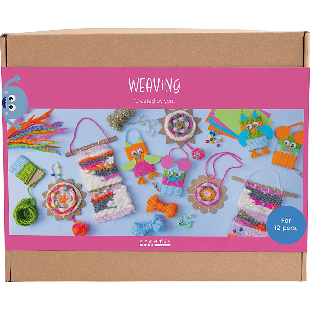 Gruppe DIY Kit Vævning, Vægophæng, ophæng, ugler, mus, ass. farver, 1 pk.