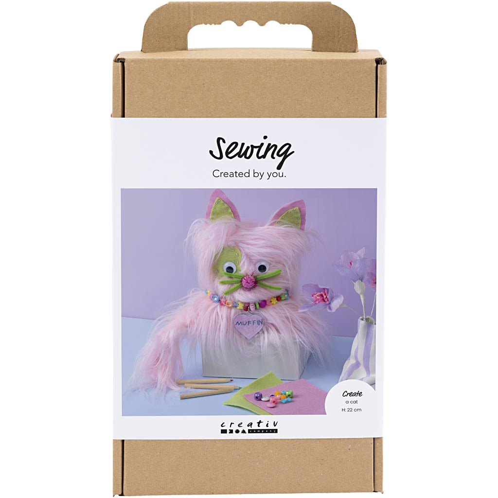 DIY Kit Syning, Kat, ass. farver, 1 pk.