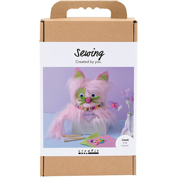 DIY Kit Syning, Kat, ass. farver, 1 pk.
