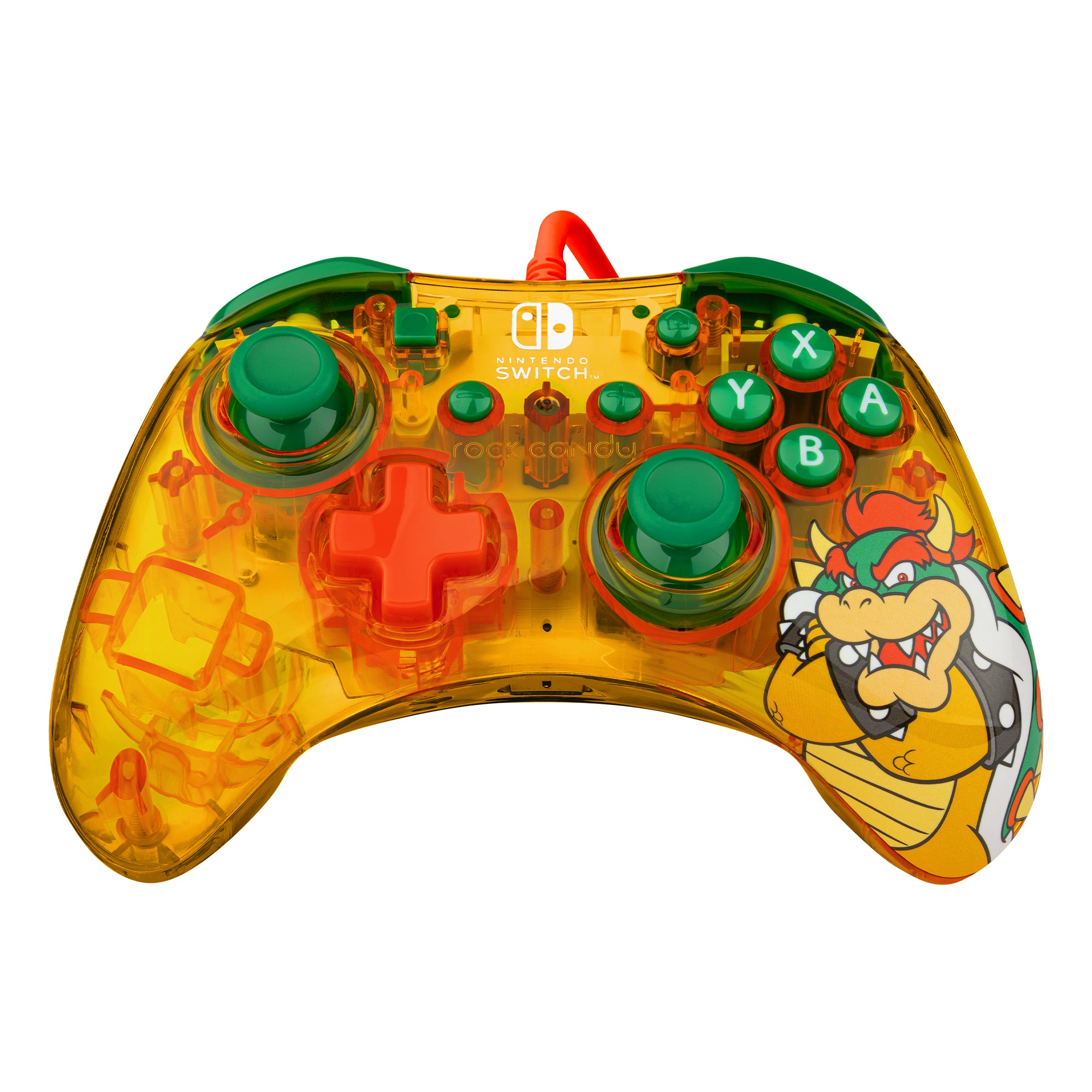 PDP Rock Candy  Lemon Bomb Bowser Grøn, Gennemsigtig, Gul USB Gamepad Analog/digital Nintendo Switch, Nintendo Switch Lite, Nintendo Switch OLED
