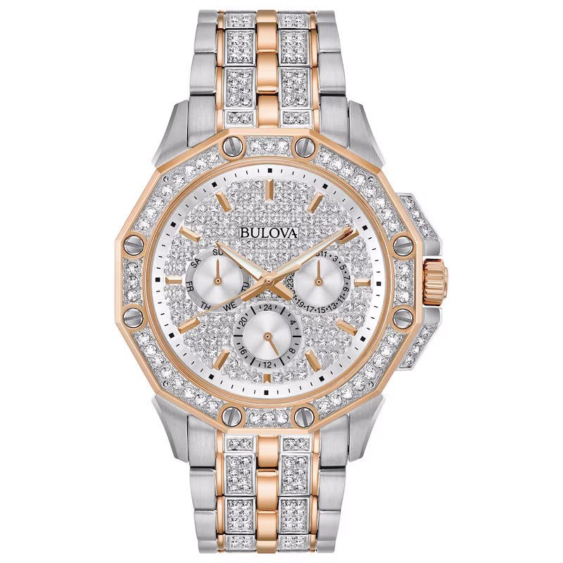 Bulova Crystal sølv herreur 98c133