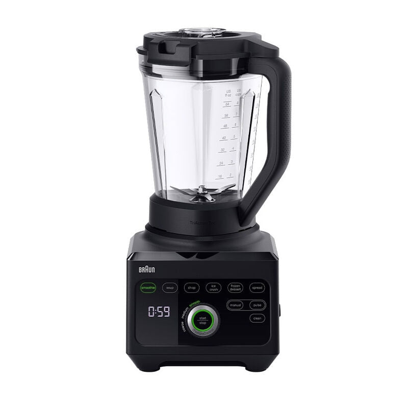 Braun PowerBlend 9 JB 9040 Blender Hakkefunktion Smoothie-funktion Pulsfunktion Frossen dessert-funktion Varm suppe-funktion Rengøringsfunktion Puresuppefunktion Sort