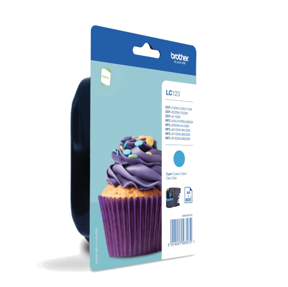 Brother LC 123C Cyan 600 sider