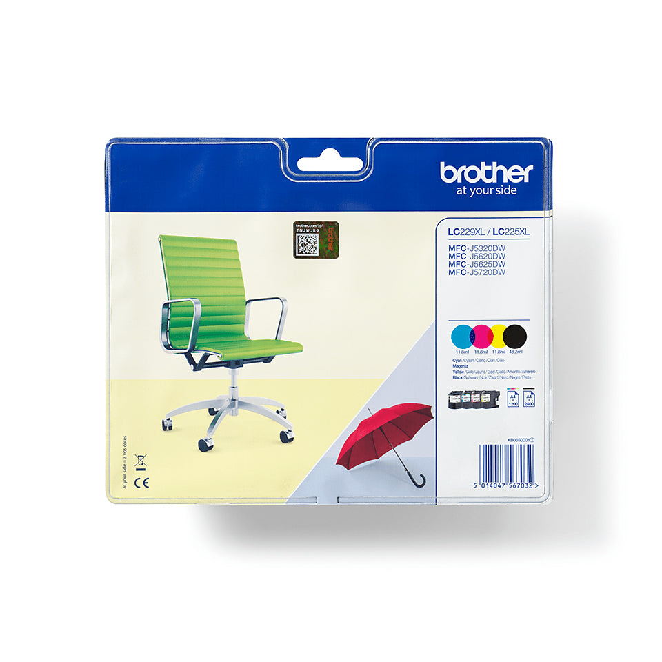 Brother LC 229XLVALBP Sort Gul Cyan Magenta