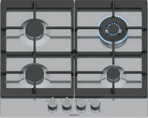 Siemens EC6A5HI90 kogeplade Sort, Rustfrit stål Indbygget 60 cm Gaskomfur 4 zone(s)
