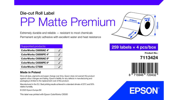 Epson Premium Pressestempel skæreetikette 105 x 210 mm 1036etikette(r)