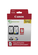 Canon PG-545 / CL-546 Value Pack Sort Farve (cyan, magenta, gul) Blækpatron/papirsæt