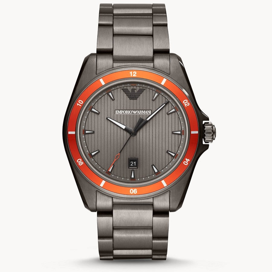 Emporio Armani Sigma kvarts grå skive grå stål rem ur For Men Ar11178