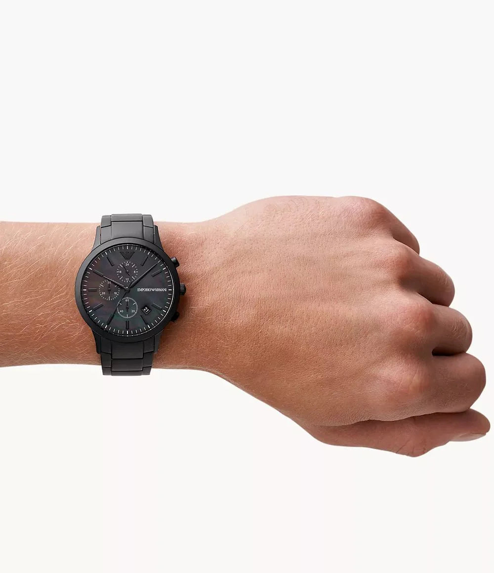 Emporio Armani herreur Ar11275 sølv Tone rustfrit stål Chronograph