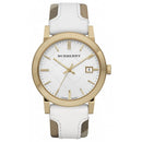 Burberry ur The City Check Stamped hvid guldfarvet PVD-belægning Bu9015