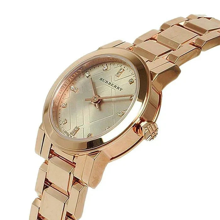 Burberry dameur The City Diamonds 26mm roseguld Bu9215