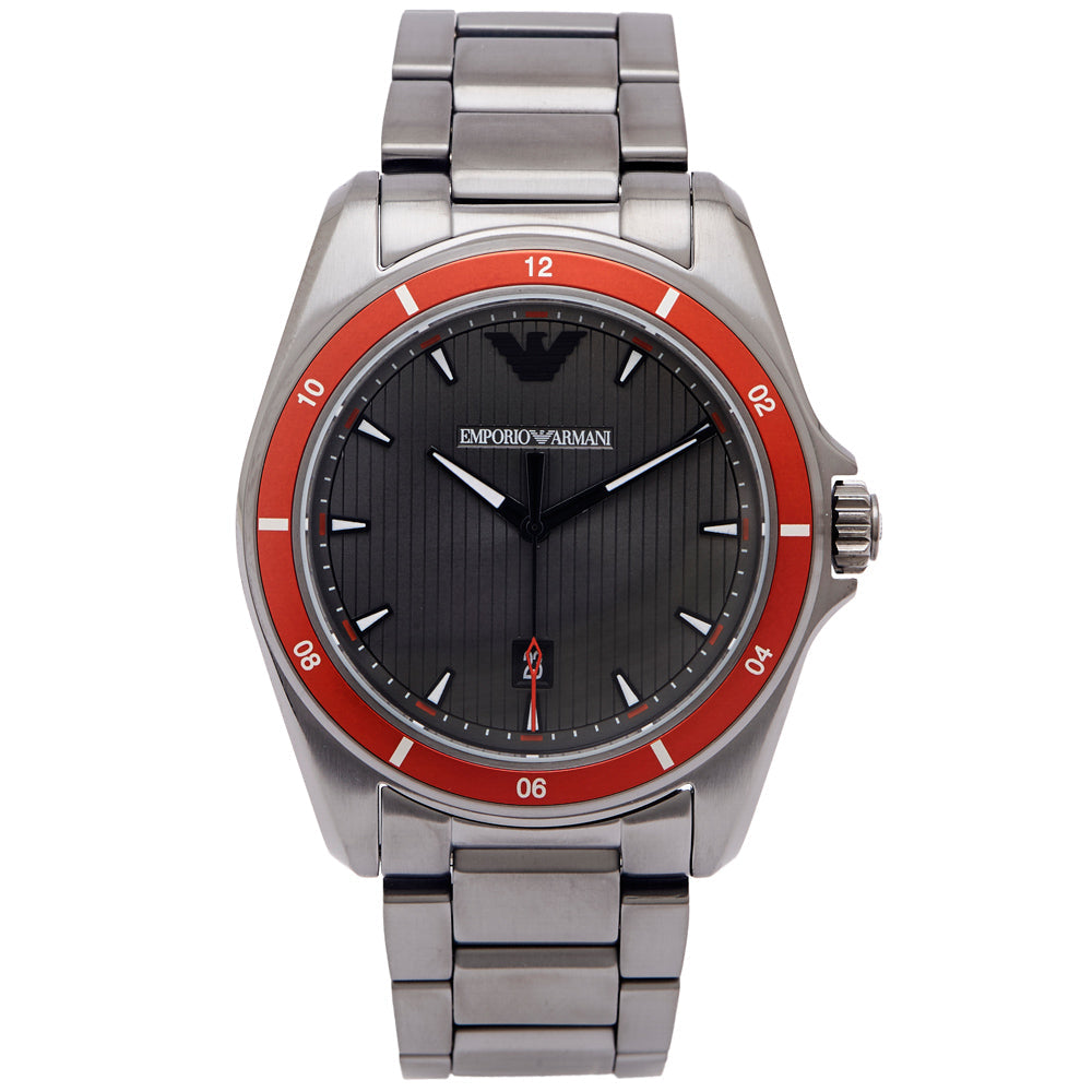 Emporio Armani Sigma kvarts grå skive grå stål rem ur For Men Ar11178