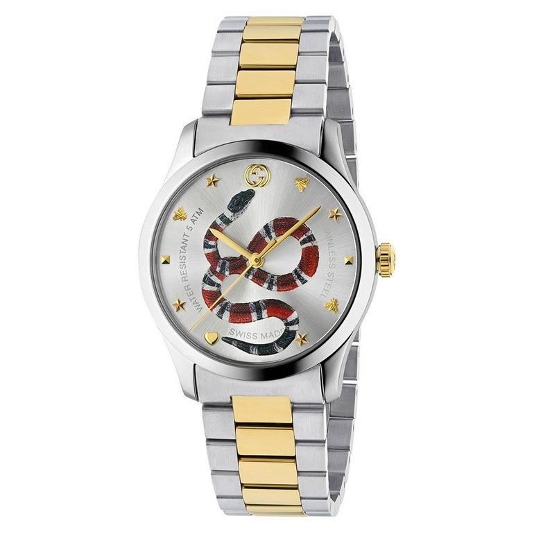 Gucci G-Timeless Snake herreur i stål med guldfarvet PVD-belægning YA1264075