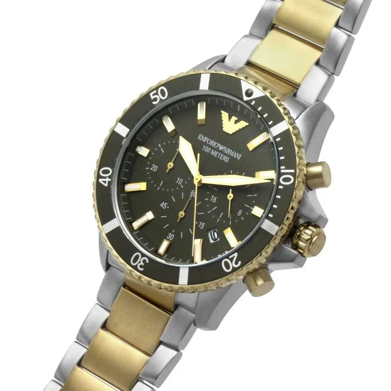 Emporio Armani herreur Diver Chronograph 43mm grøn Ar11361