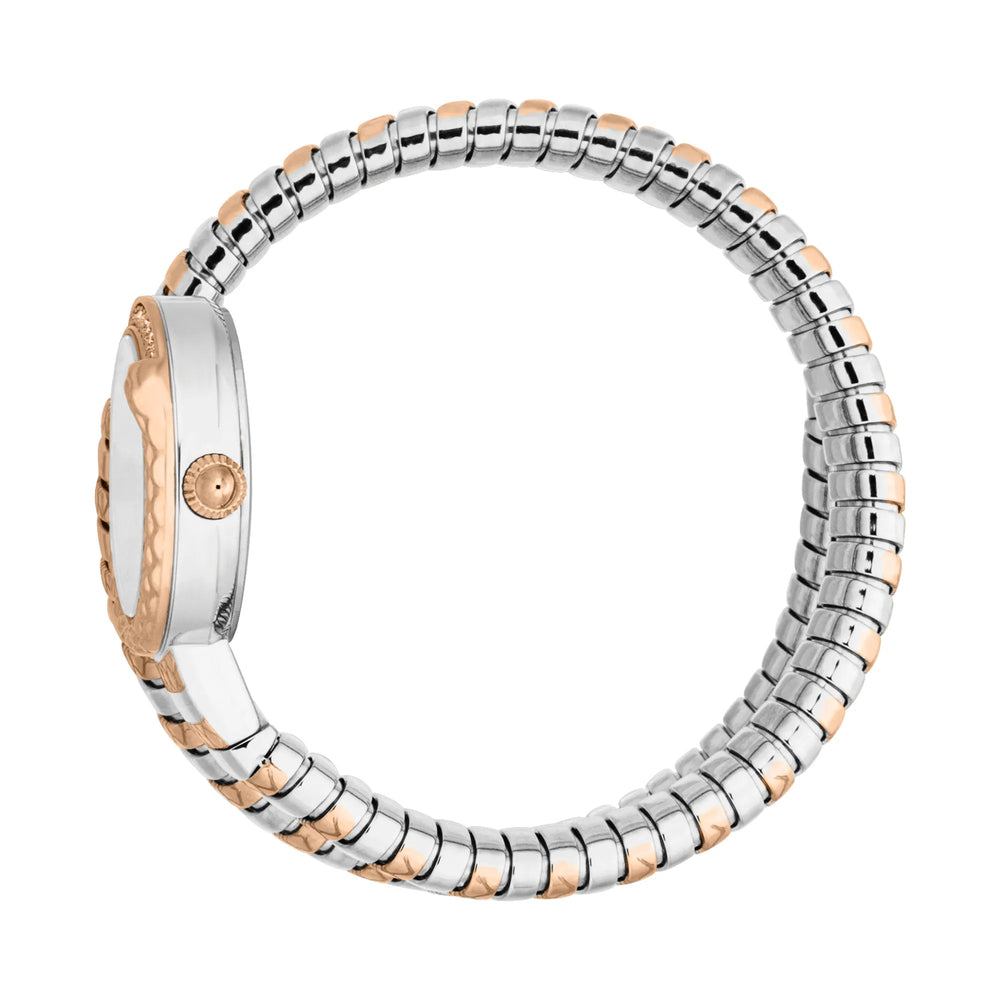 Just Cavalli Cerchio Snake Two Tones RG sølv grå ur