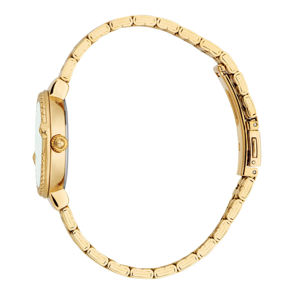 Just Cavalli Brave Snake guldfarvet grøn ur