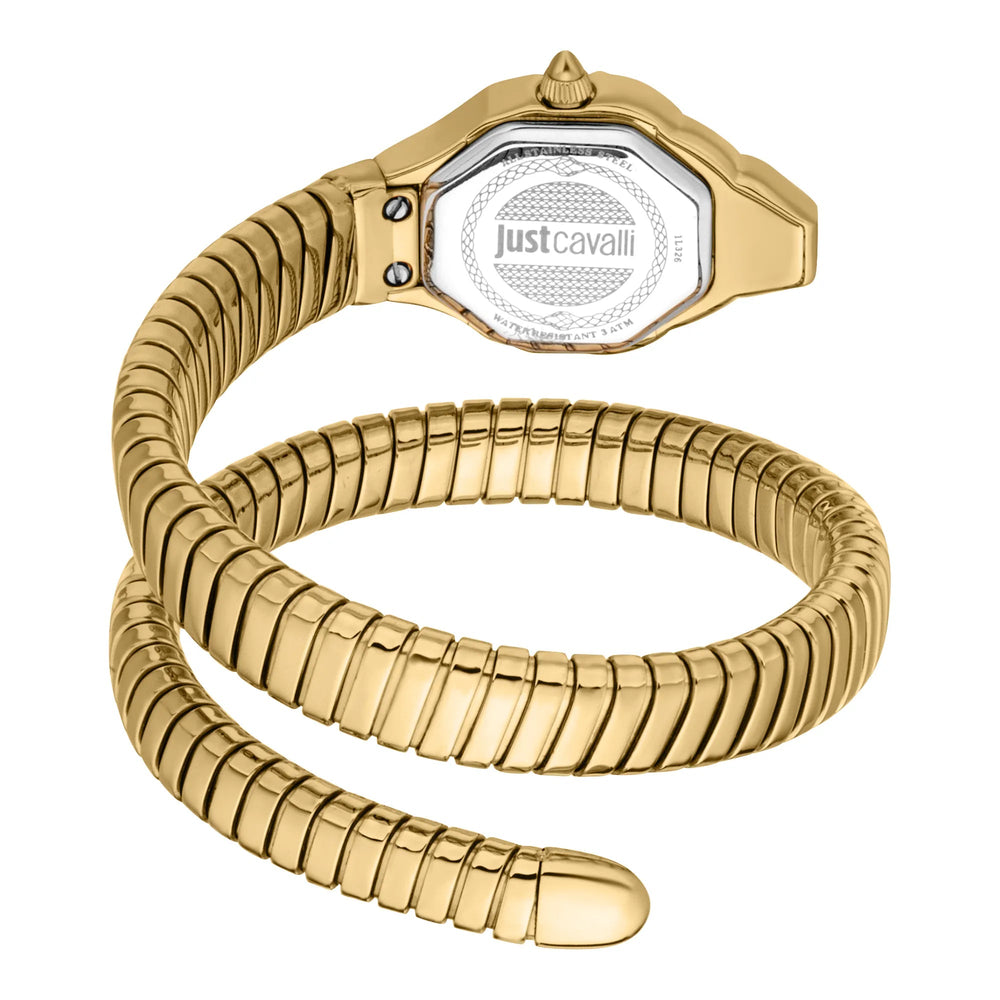 Just Cavalli Brillante Snake guldfarvet grøn ur