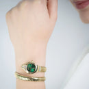 Just Cavalli Brillante Snake guldfarvet grøn ur
