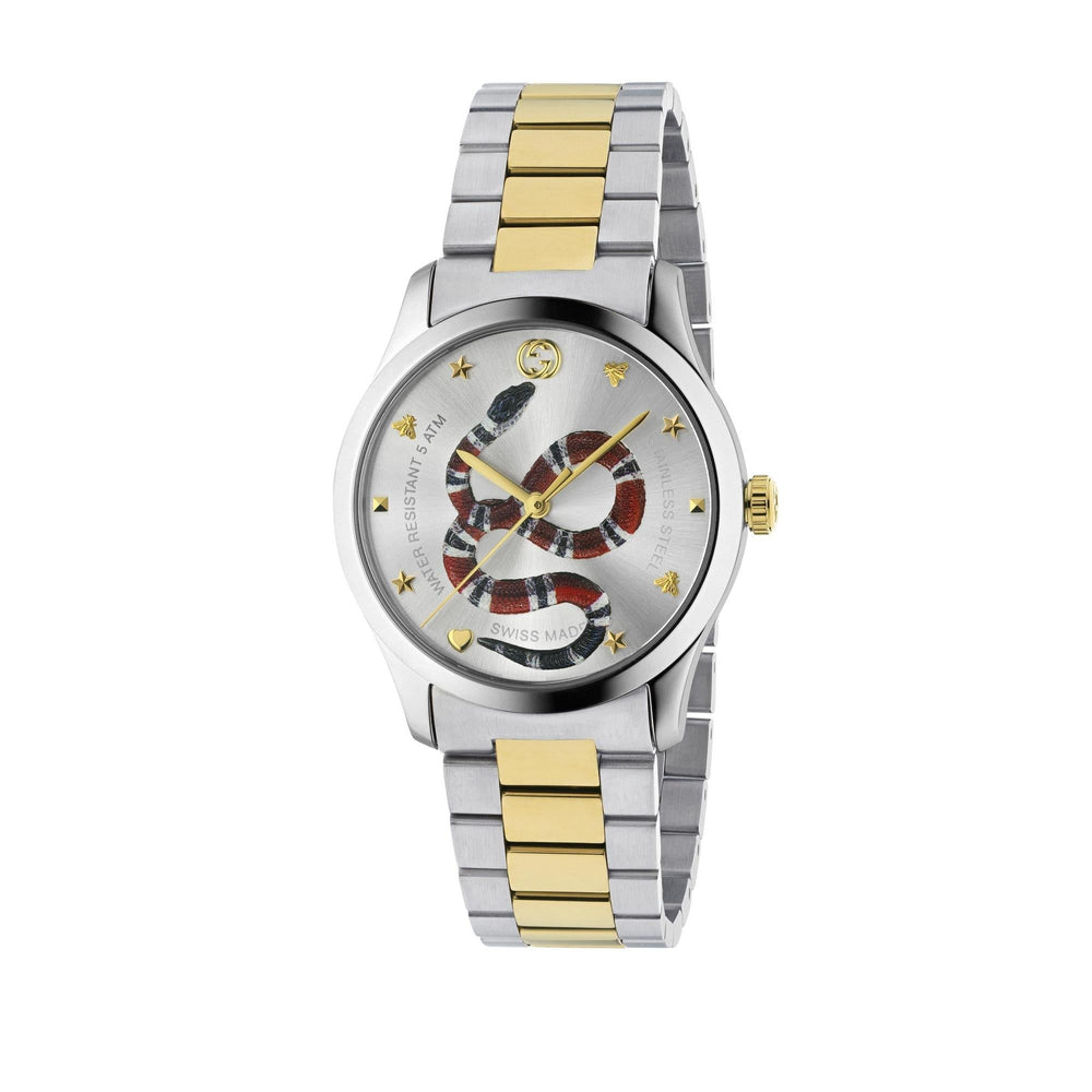 Gucci G-Timeless Snake herreur i stål med guldfarvet PVD-belægning YA1264075