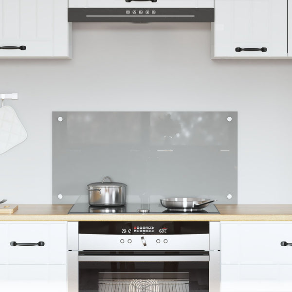 Køkken Backsplash Lysegrå 80X40X0,6 Cm Hærdet Glas