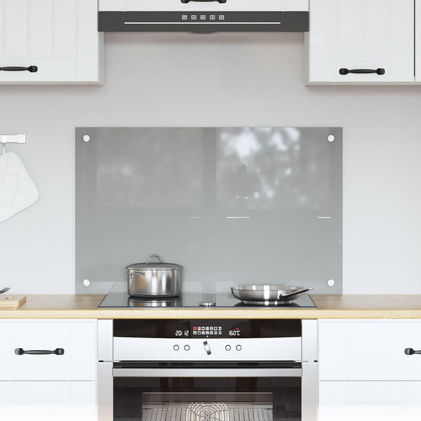 Køkken Backsplash Lys Grå 80X50X0,6 Cm Tempereret Glas