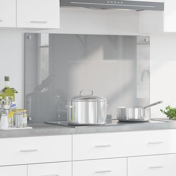 Kynhængsel Backsplash Lys Grå 100X60X0,6 Cm Hærdet Glas