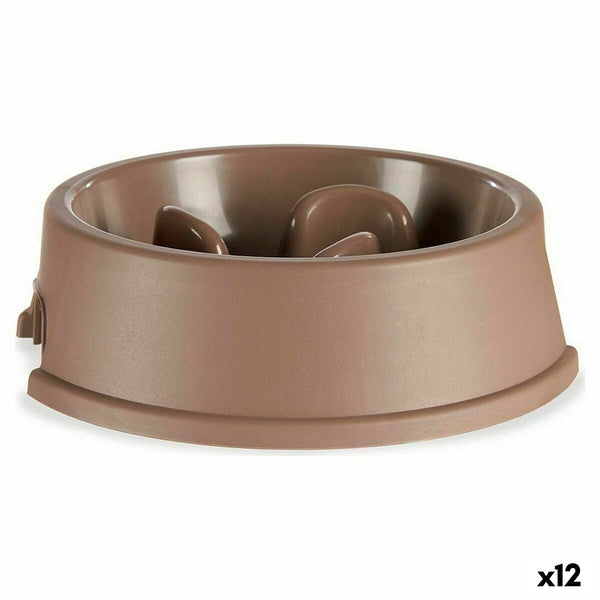 Spis langsomt-madskåle til kæledyr Mascow Beige Plastik 1,5 L 27 x 7,5 x 27 cm (12 enheder)