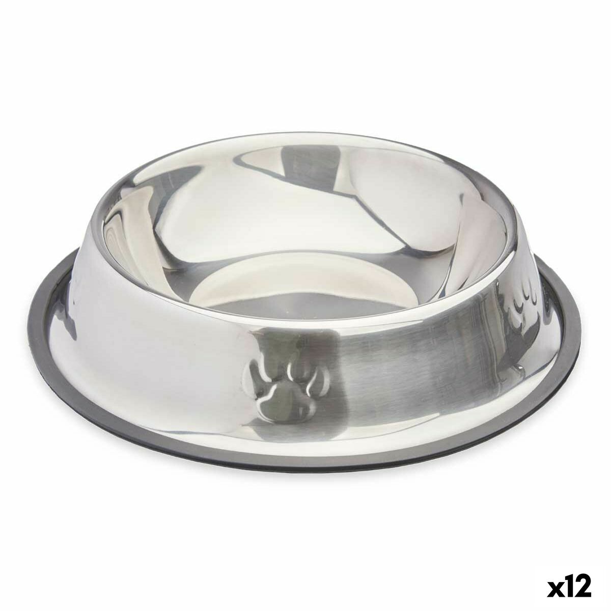 Hund Feeder Mascow Grå Sølvfarvet Gummi Metal 26 x 7 x 26 cm 26 x 5,5 x 26 cm (12 enheder)
