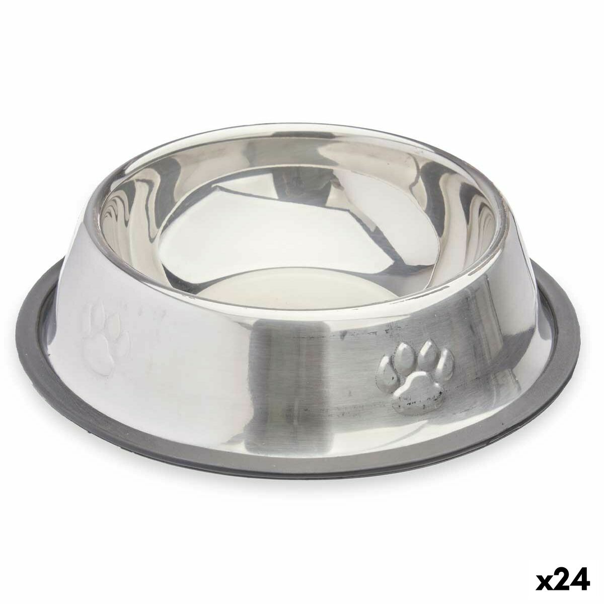 Hund Feeder Mascow Grå Sølvfarvet Gummi Metal 18 x 4,5 x 18 cm 35 x 0,03 x 25 cm (24 enheder)