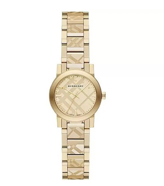 Burberry dameur The City Engraved Check guld Bu9234