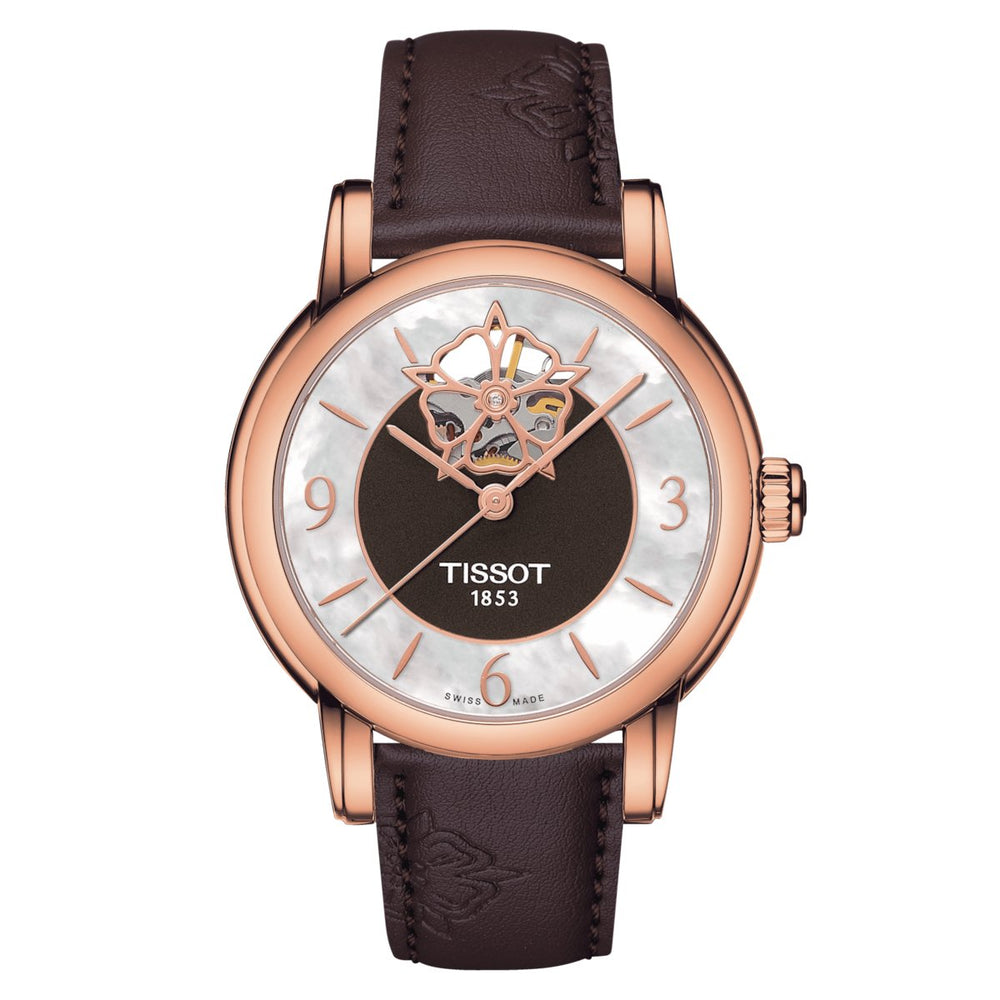 Tissot dameur Automatic Heart Flower 35mm Powermatic 80 brun T050.207.37.117.04