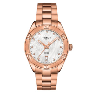 Tissot dameur Pr 100 Classic 36mm hvid roseguld T101.910.33.116.00