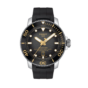 Tissot Seastar 2000 Professional Powermatic 80 sort gummirem ur T120.607.17.441.01