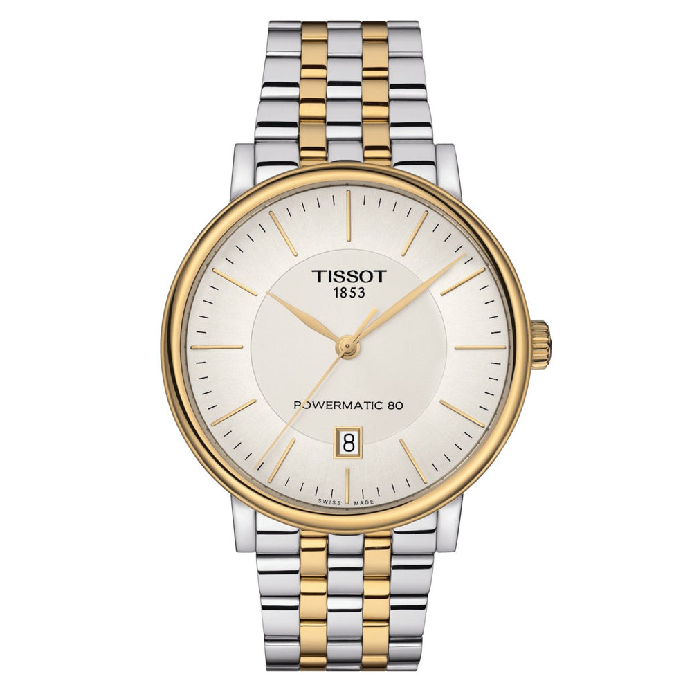 Tissot herreur Carson Automatic T Classic 40mm sølv guld T122.407.22.031.00