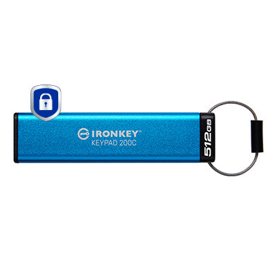 Kingston IronKey Keypad 200C 512GB USB 3.2 Gen 1 USB stick Blå