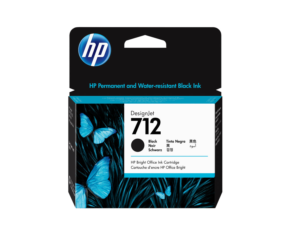 HP 712 Sort Blæk 3ED71A