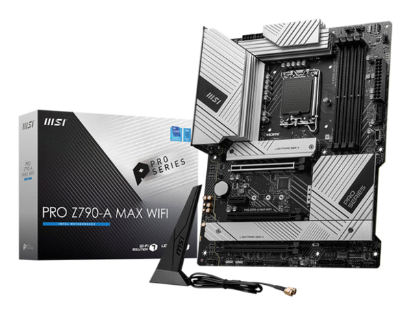 MSI PRO Z790-A MAX WIFI - Bundkort - LGA1700 sokkel - USB 3.2 Gen 1, USB 3.2 Gen 2 - onboard grafik (CPU påkrævet) - HD Audio (8-kanaler)