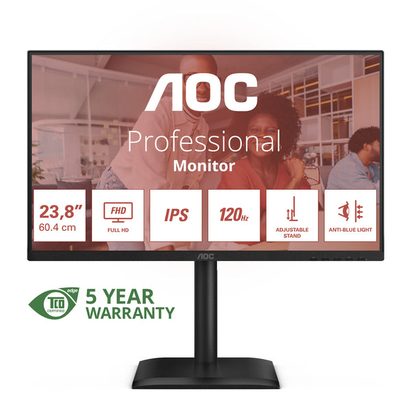 AOC 24E4U computerskærm 60,5 cm (23.8) 1920 x 1080 pixel Fuld HD LED Sort