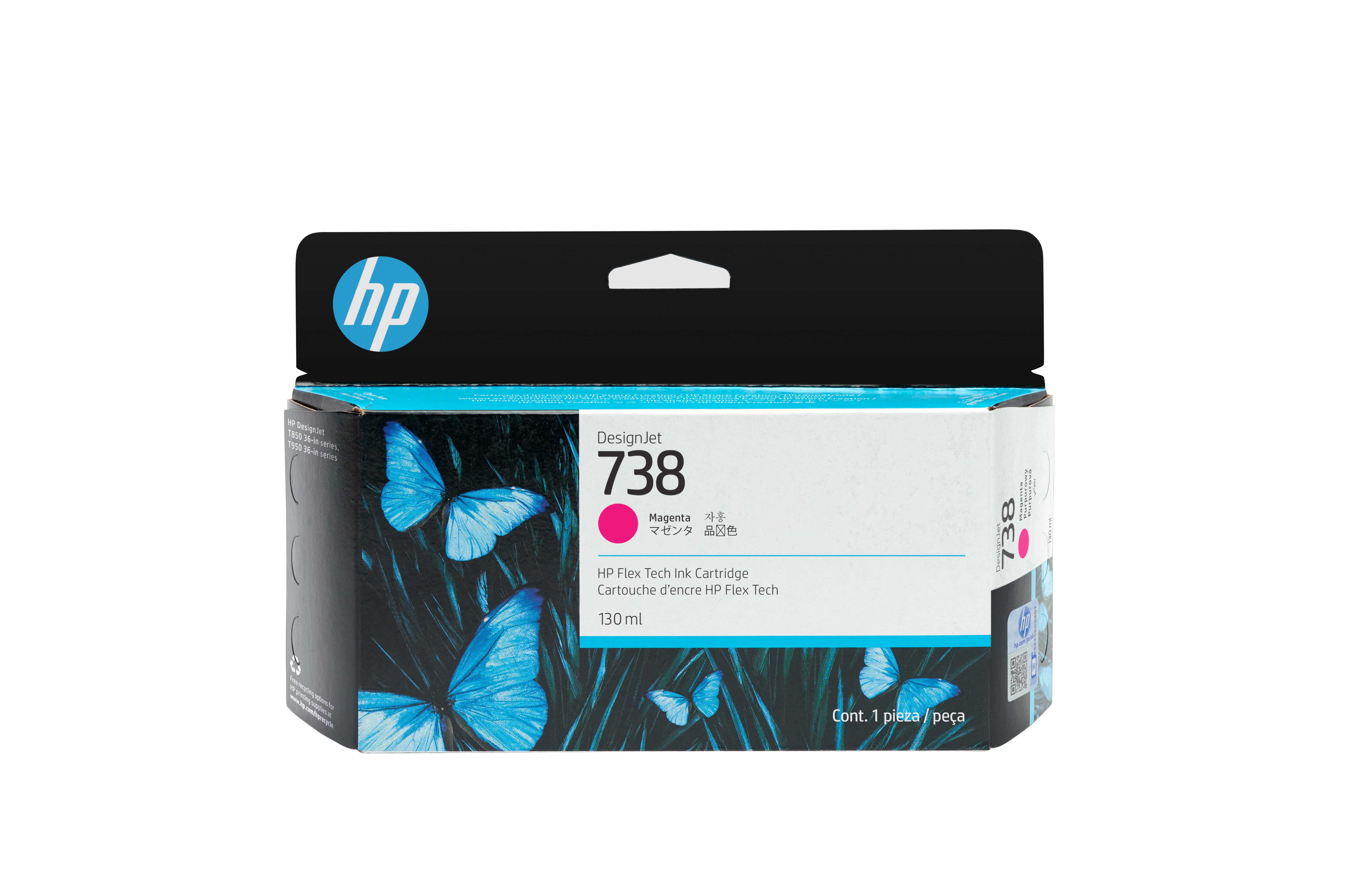 HP 738 Magenta Blæk