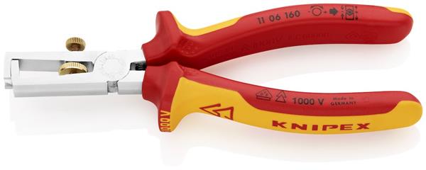 Afisoleringstang 160 mm til 0 - 5 mm/10 mm² VDE 1000V, justerbar fingerskrue - Knipex