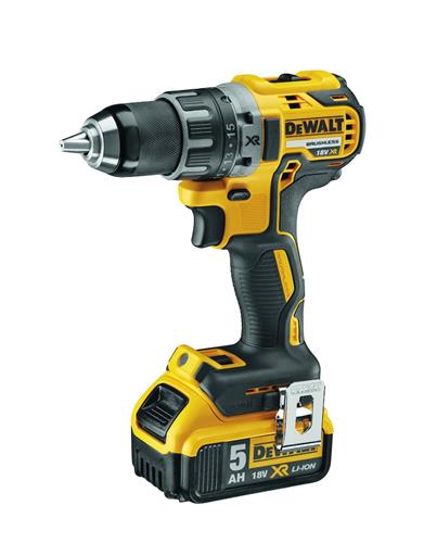 18V kompakt bore-/skruemaskine 70Nm 2x5Ah XR Li-Ion slide, 15-trin moment, bæltekrog - DeWalt