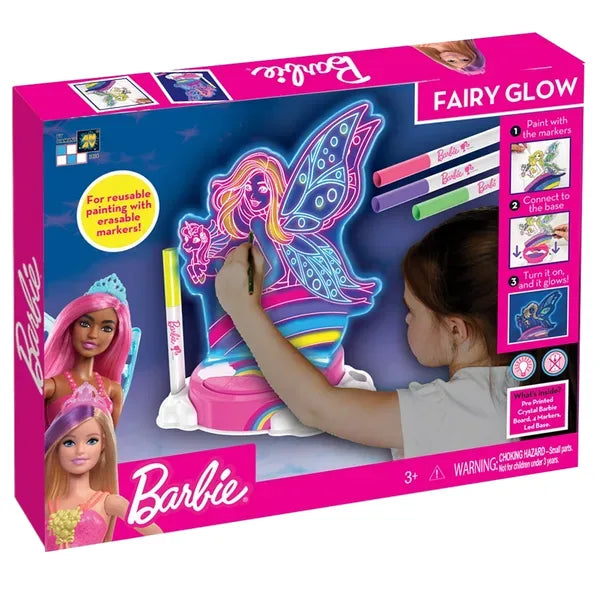Natlampe til børn med USB og tusse-farver, plast glasplade – Barbie